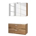 Badezimmerset 2-teilig 100cm Braun/Wotaneiche Dekor | Braun