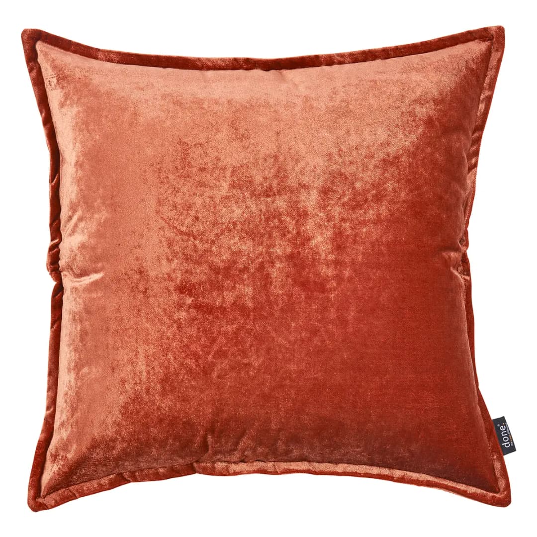 Kissenbezug Glam Orange/Terracotta 65 x 65cm Samt | Terrakotta