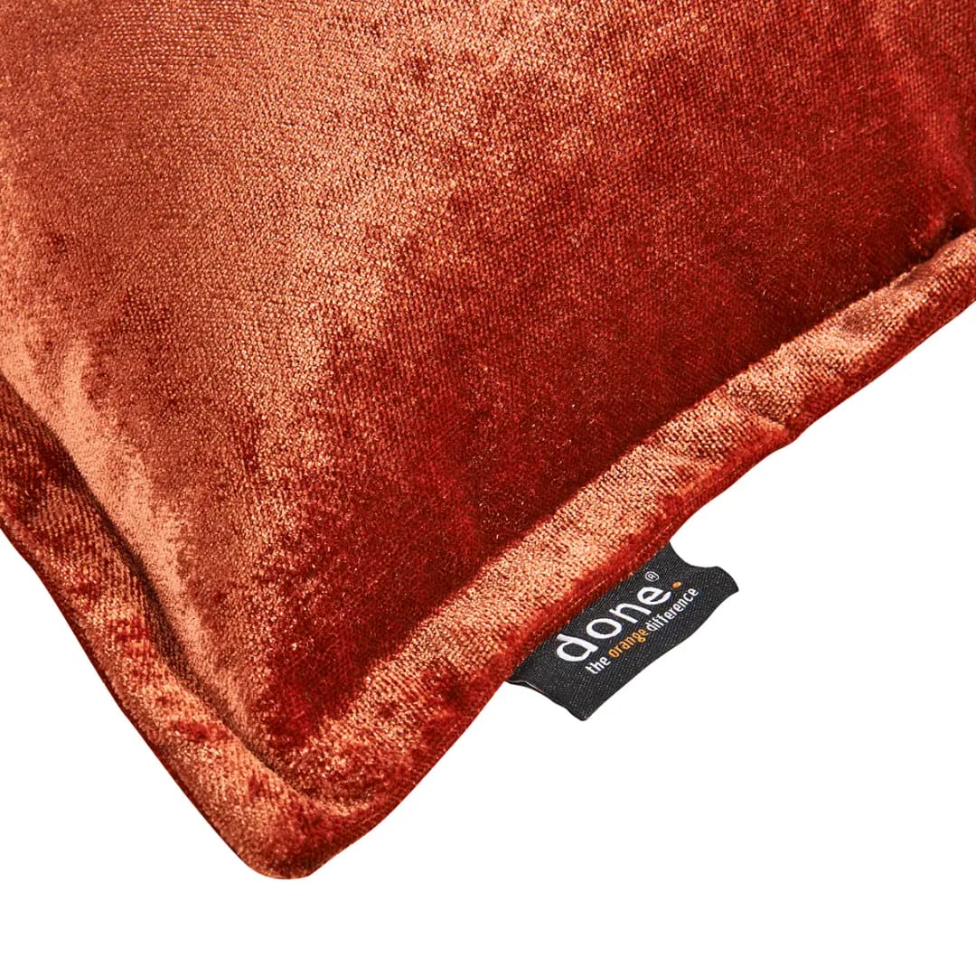 Kissenbezug Glam Orange/Terracotta 65 x 65cm Samt | Terrakotta
