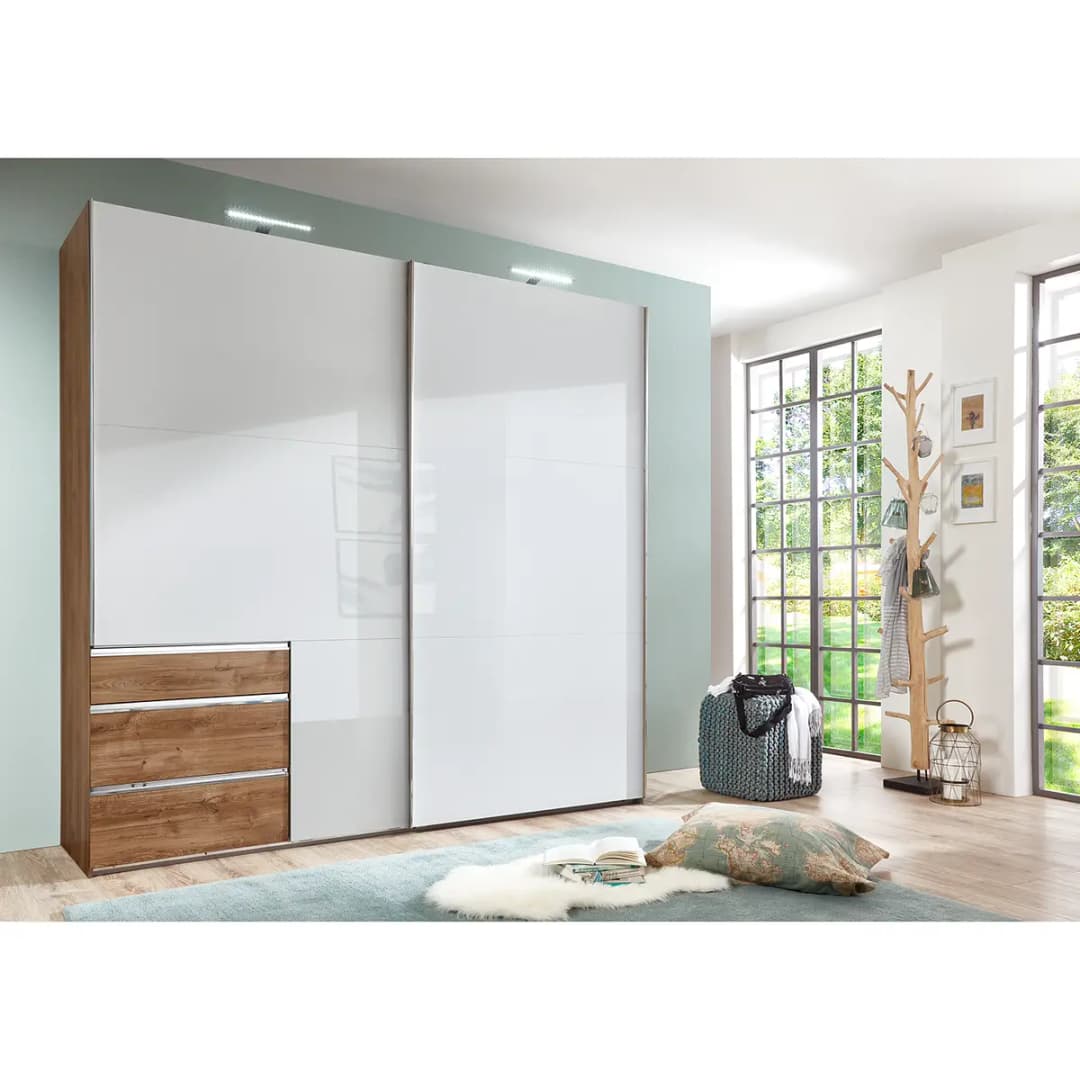 Schwebetürenschrank Level 36 D III 250 x 216cm | Weiß