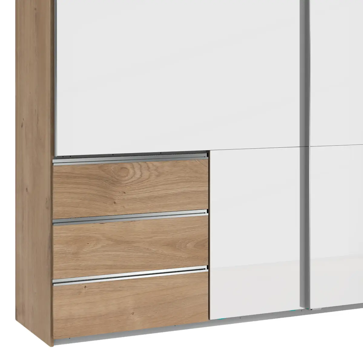 Schwebetürenschrank Level 36 D III 250 x 236cm Weiß/Hochglanz