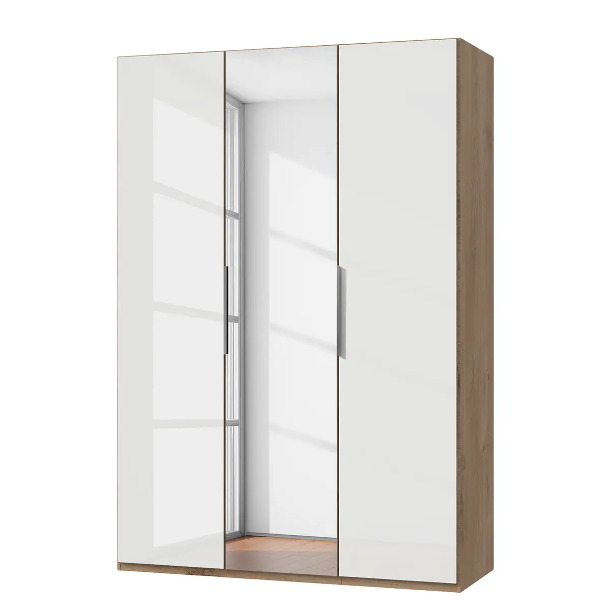 Drehtürenschrank Level 36 D II 150 x 216cm Weiß/Hochglanz