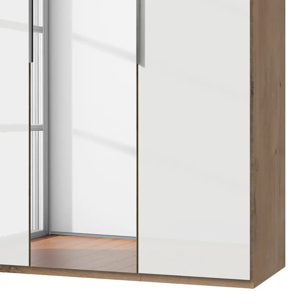 Drehtürenschrank Level 36 D II 150 x 216cm Weiß/Hochglanz