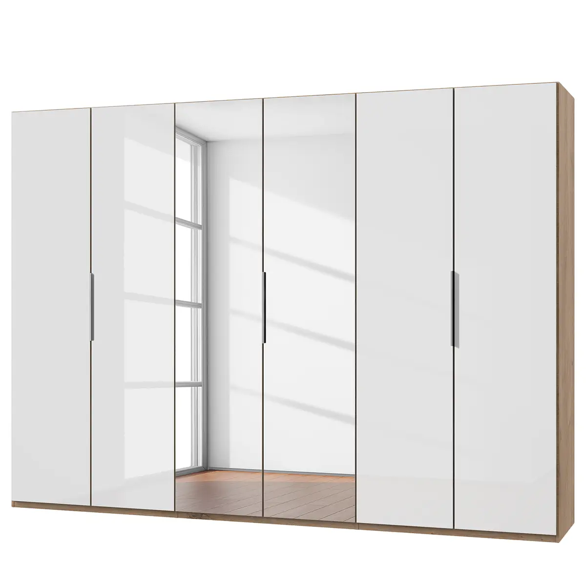 Drehtürenschrank Level 36 D II 300 x 216cm Weiß/Hochglanz