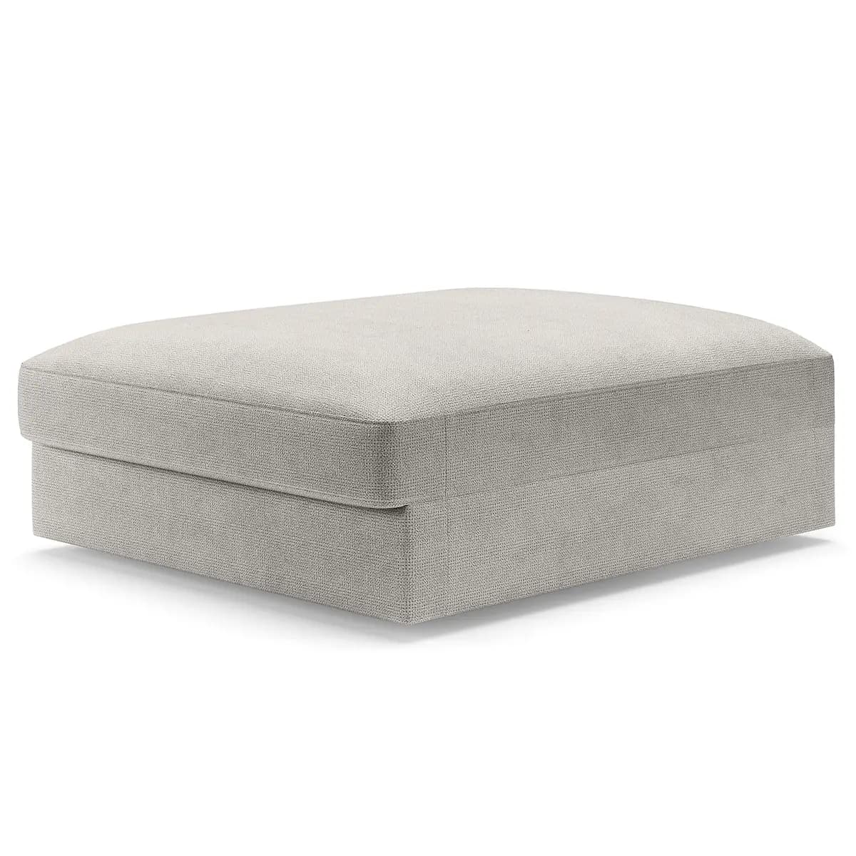 Polsterhocker Big Grau/Platingrau Webstoff Palila Modern | Grau