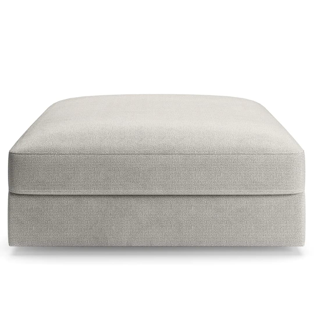 Polsterhocker Big Grau/Platingrau Webstoff Palila Modern | Grau