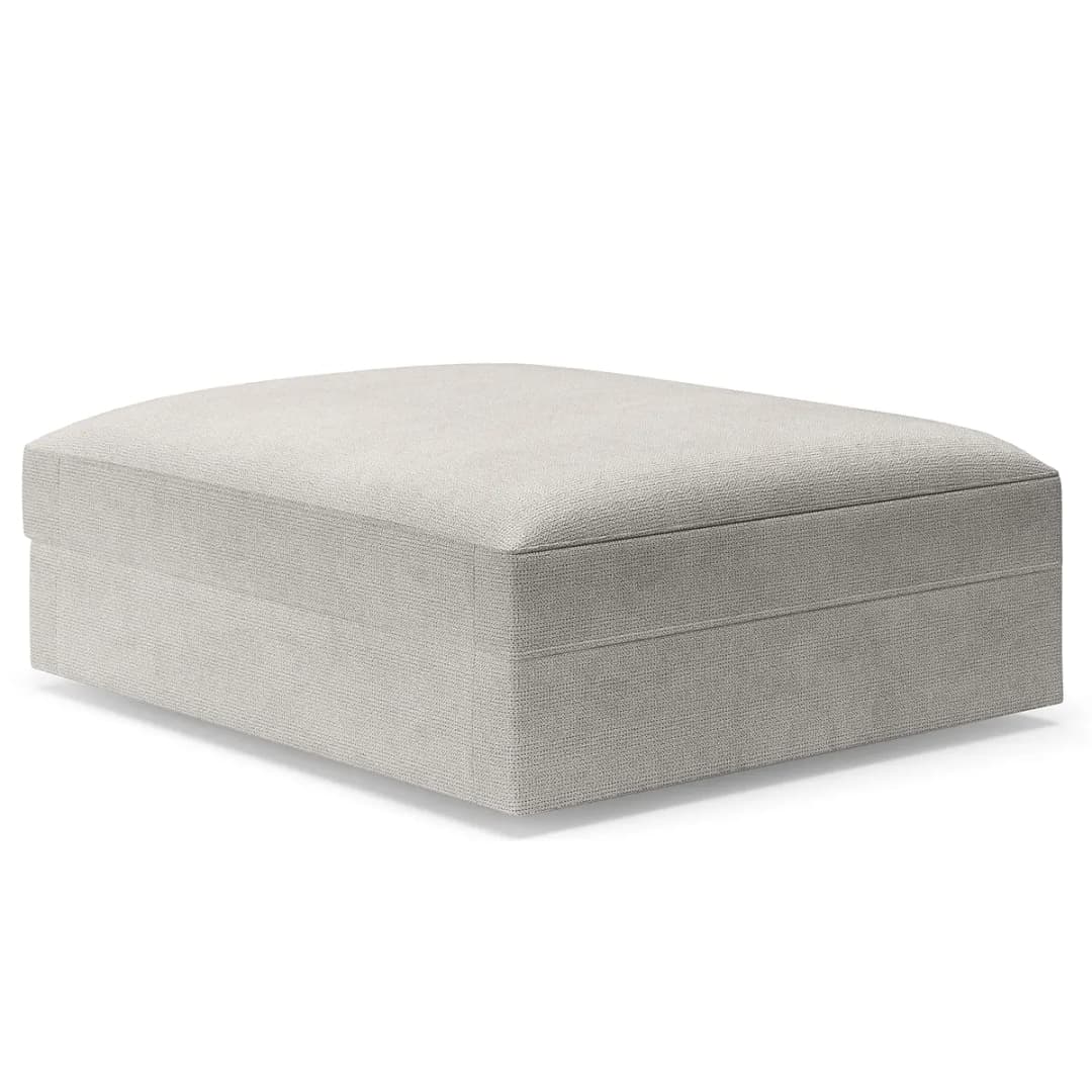 Polsterhocker Big Grau/Platingrau Webstoff Palila Modern | Grau
