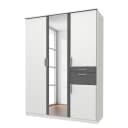Drehtürenschrank I 135cm Weiß/Weiß/Graphit | Weiß