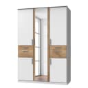 Drehtürenschrank II 179cm Weiß/Weiß/Eiche Dekor | Weiß