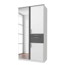 Drehtürenschrank I 91cm Weiß/Weiß/Graphit | Weiß