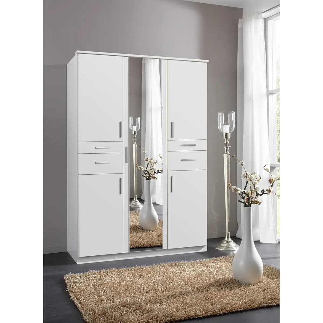 Drehtürenschrank II 135cm Weiß/Weiß | Weiß
