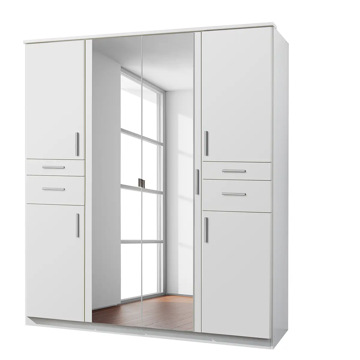 Drehtürenschrank II 179cm Weiß/Weiß | Weiß