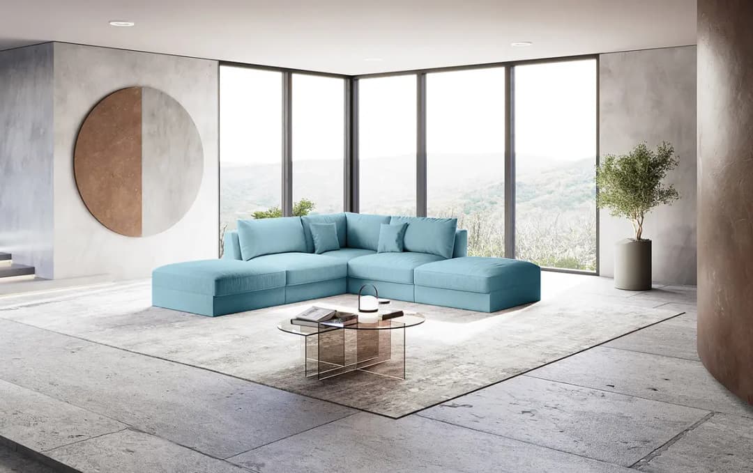 Ecksofa Palila | Blau