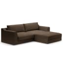 Ecksofa mit Longchair Palila | Braun