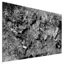Bild World Map Grey Thread Leinen Silber 90 x 60cm | Grau
