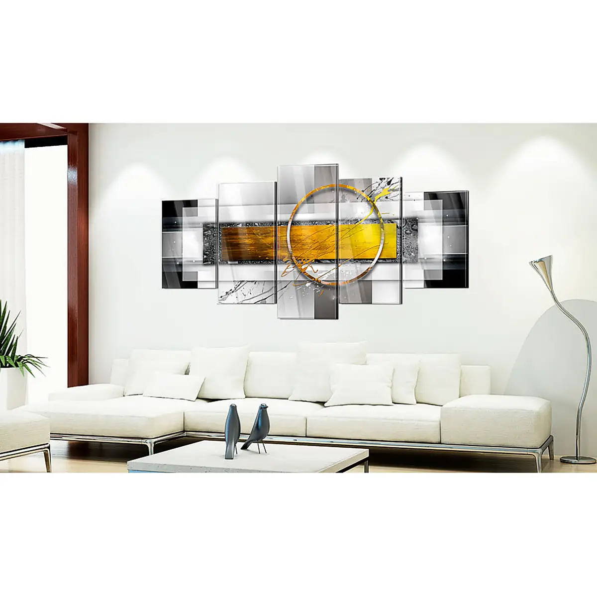 Acrylglasbild Golden Shot | Grau
