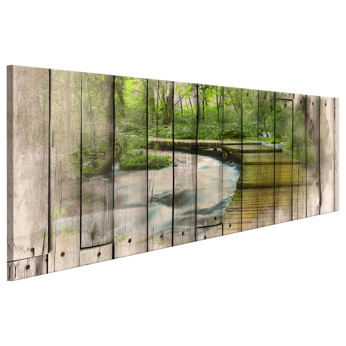 Bild The River of Memories Leinen Braun 150 x 50cm | Braun