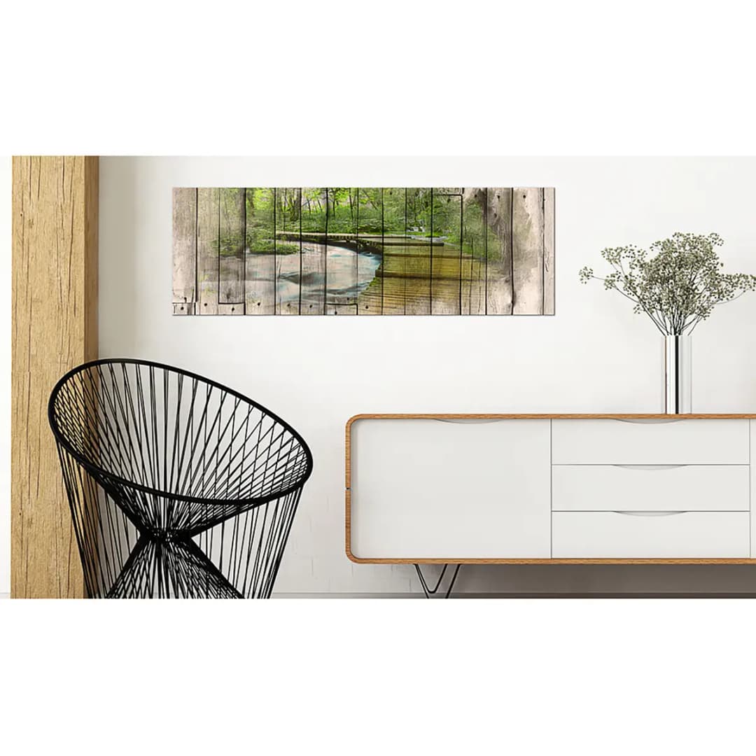 Bild The River of Memories Leinen Braun 150 x 50cm | Braun