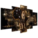 Acrylglasbild Golden Lion | Schwarz