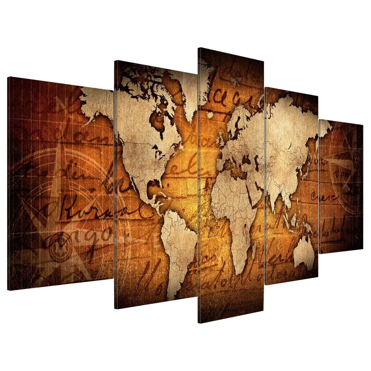 Acrylglasbild Bronze Map I | Braun
