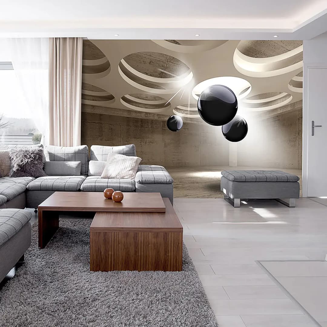 Vliestapete Geometric Glare | Braun