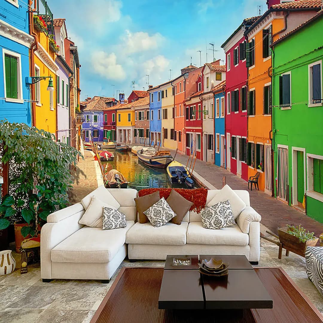 Vliestapete Colorful Canal | Mehrfarbig