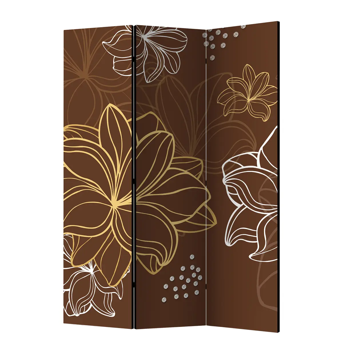 Paravent Autumnal Flora | Braun
