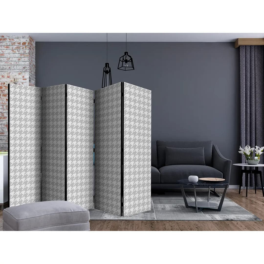 Paravent Dogtooth Check | Grau
