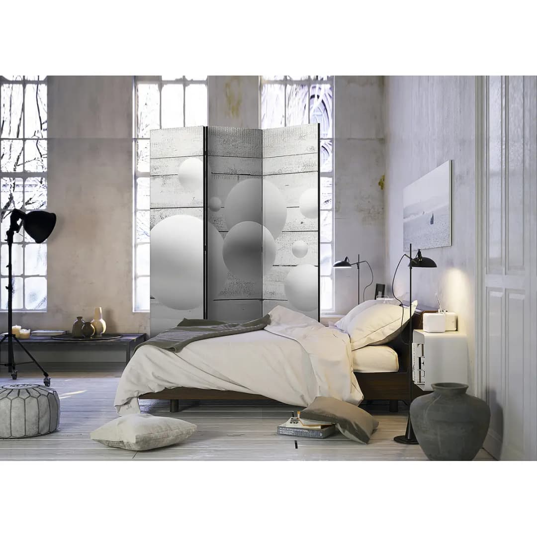 Paravent Balls I Vlies / Buche Grau 135 x 172cm | Grau