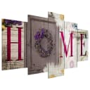Bild Welcome Home Leinen Multicolor | Mehrfarbig