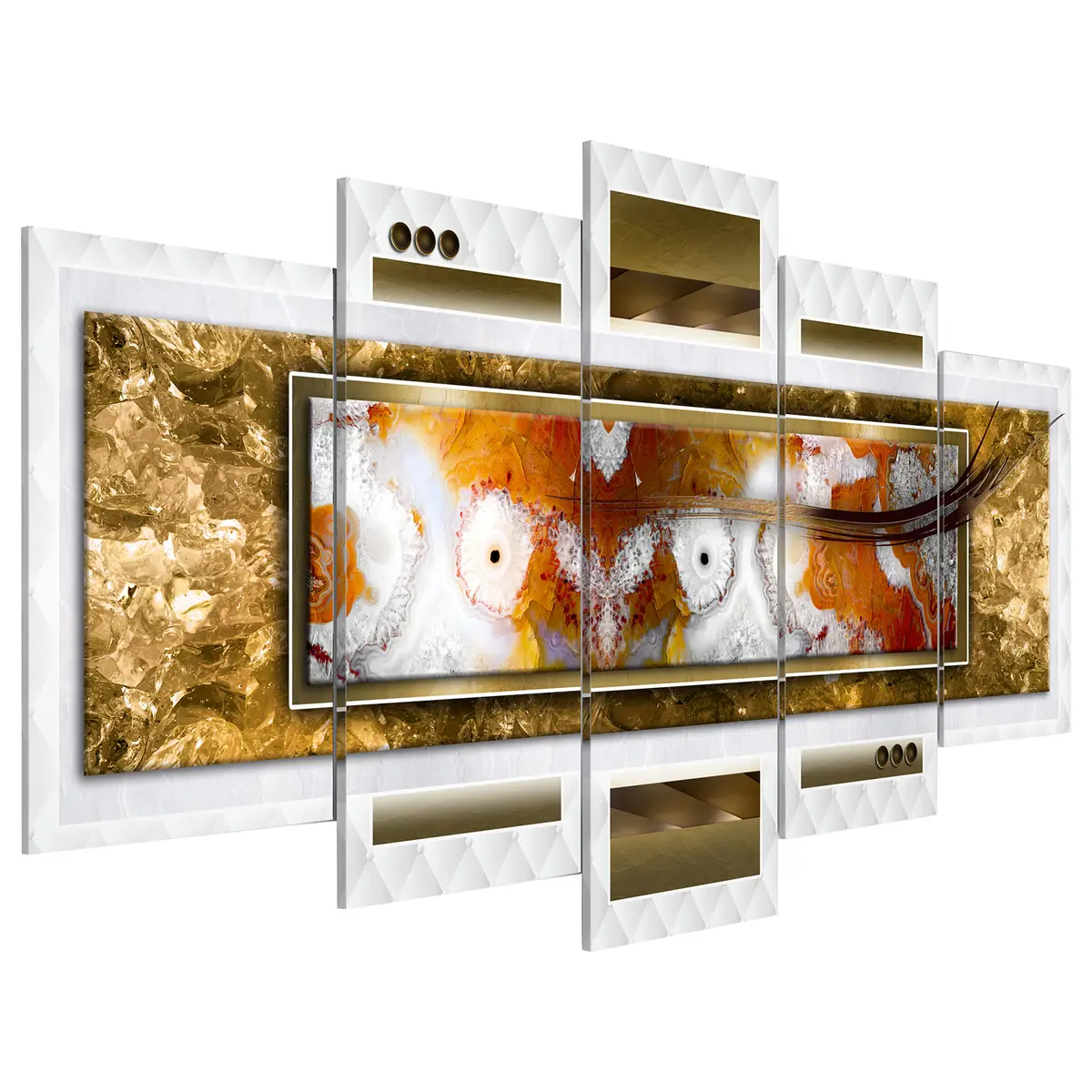 Bild A Sprinkling of Snow Leinen Gold 100 x 50cm | Gold