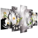 Bild Orchid, Pearls & Diamonds Leinen Multicolor | Mehrfarbig