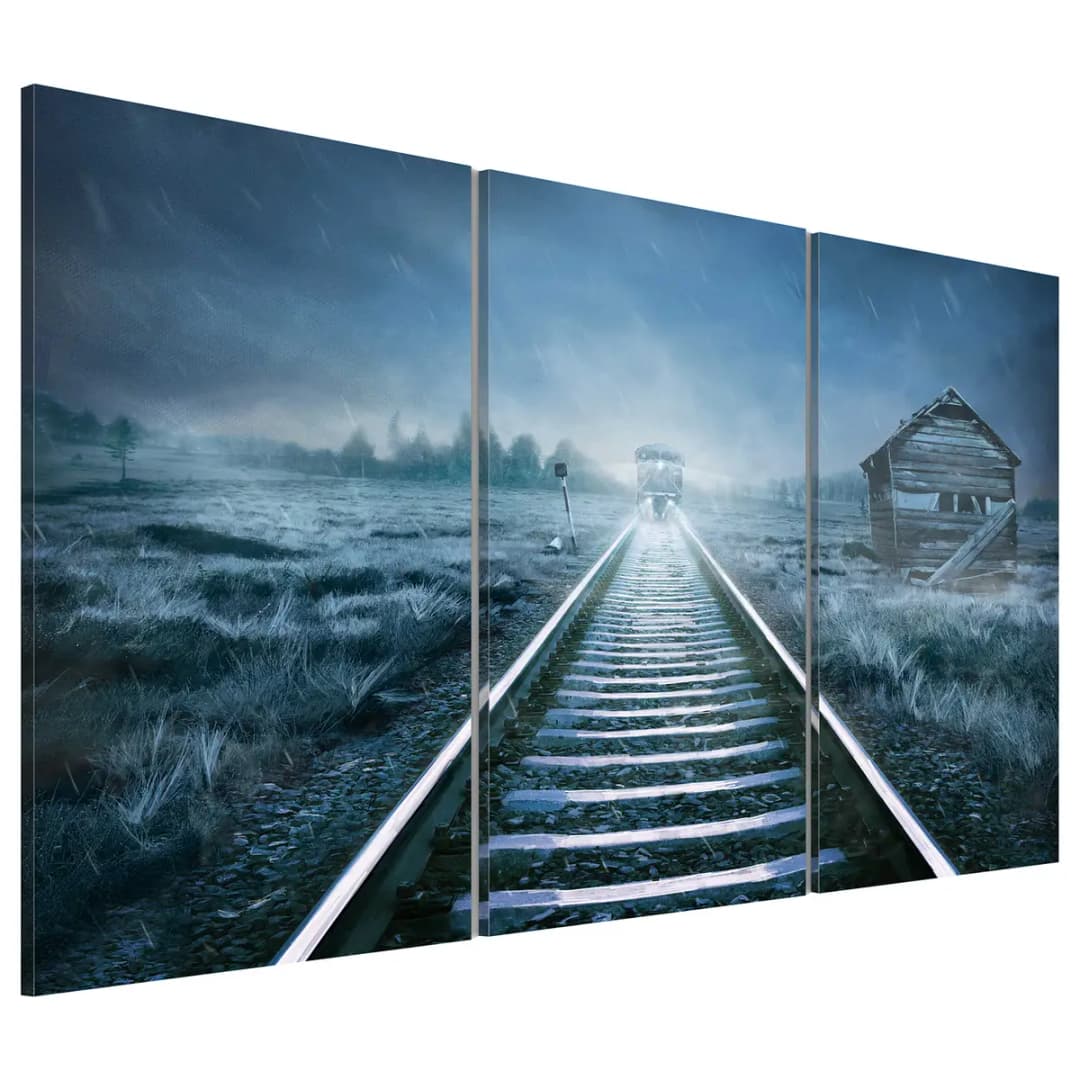 Bild A Journey in the Fog Leinen Blau | Blau