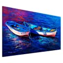 Bild Abandoned Boats Leinen Blau | Blau