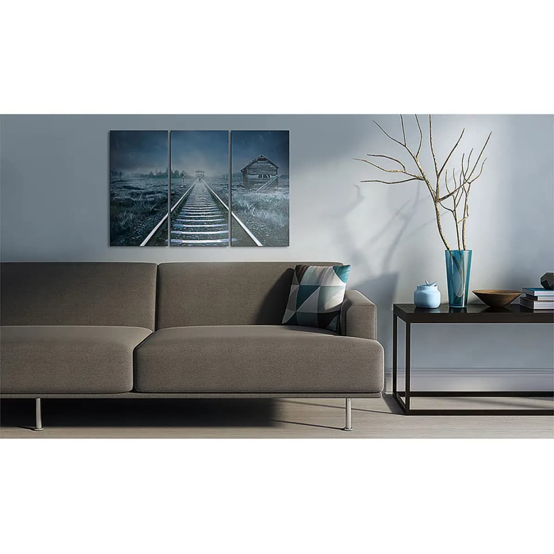 Bild A Journey in the Fog Leinen Blau 120 x 80cm | Blau