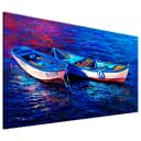 Bild Abandoned Boats Leinen Blau 120 x 80cm | Blau