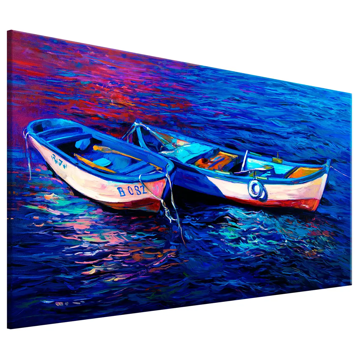 Bild Abandoned Boats Leinen Blau 120 x 80cm | Blau