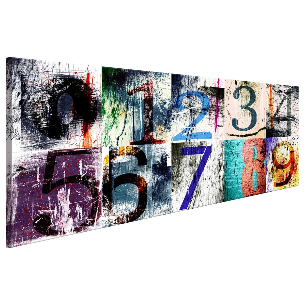 Bild Colourful Numbers Leinen Multicolor 135 x 45cm
