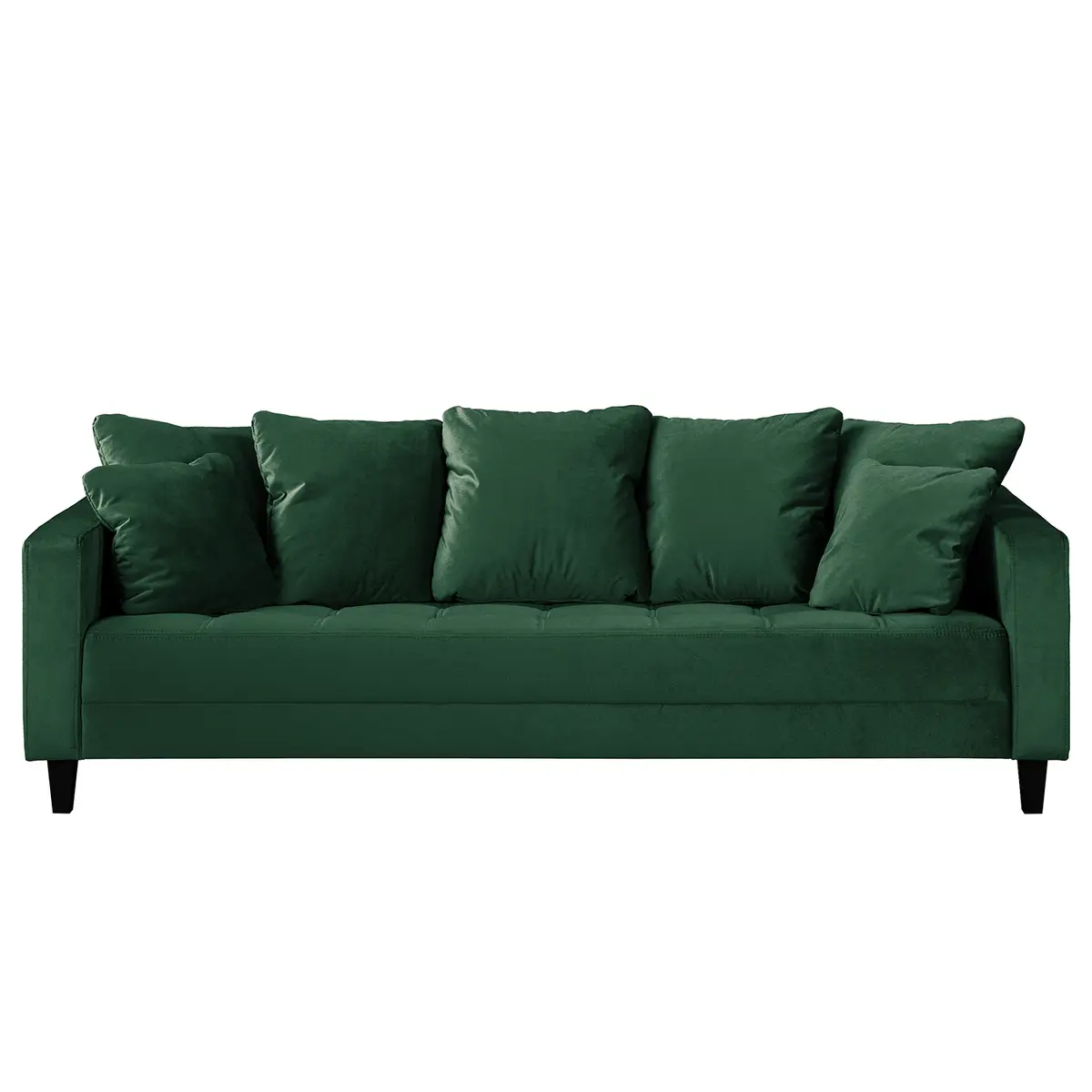 Sofa Elnora 3-Sitzer Grün/Dunkelgrün Samt | Grün