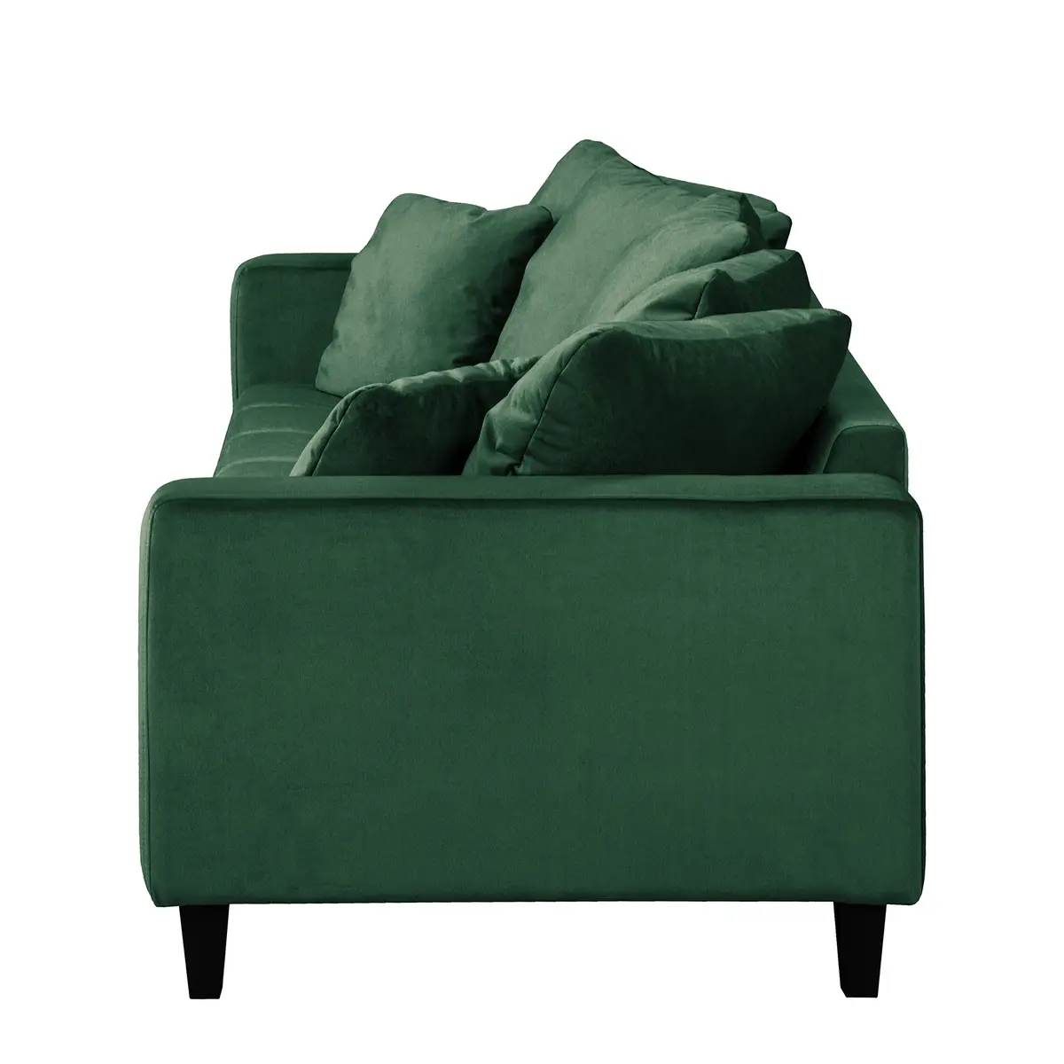 Sofa Elnora 3-Sitzer Grün/Dunkelgrün Samt | Grün