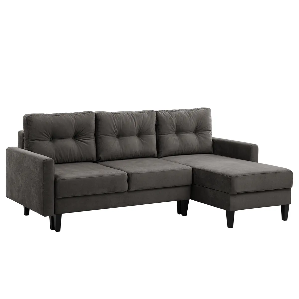Ecksofa Koski I Grau/Grau Webstoff Lito | Grau
