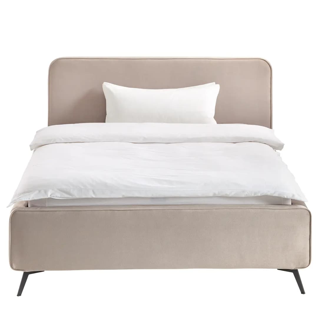 Polsterbett KARELIA 160 x 200cm Samt Ravi Beige | Beige