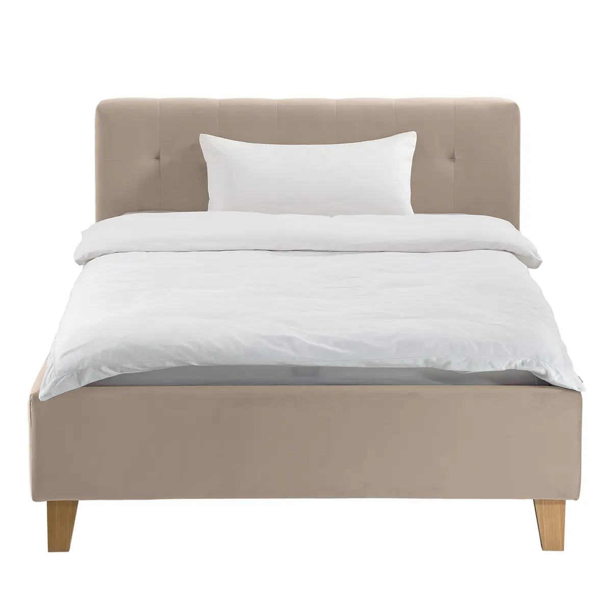 Polsterbett Woodlake II 160 x 200cm Samt Ravi / Beige | Beige