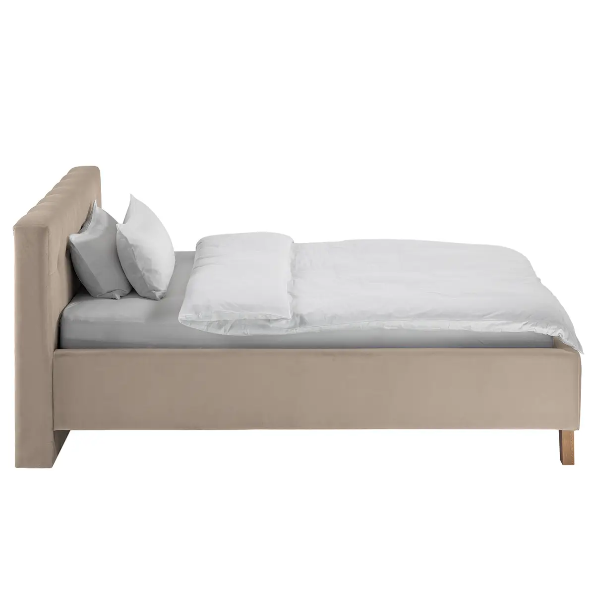 Polsterbett Woodlake II 160 x 200cm Samt Ravi / Beige | Beige