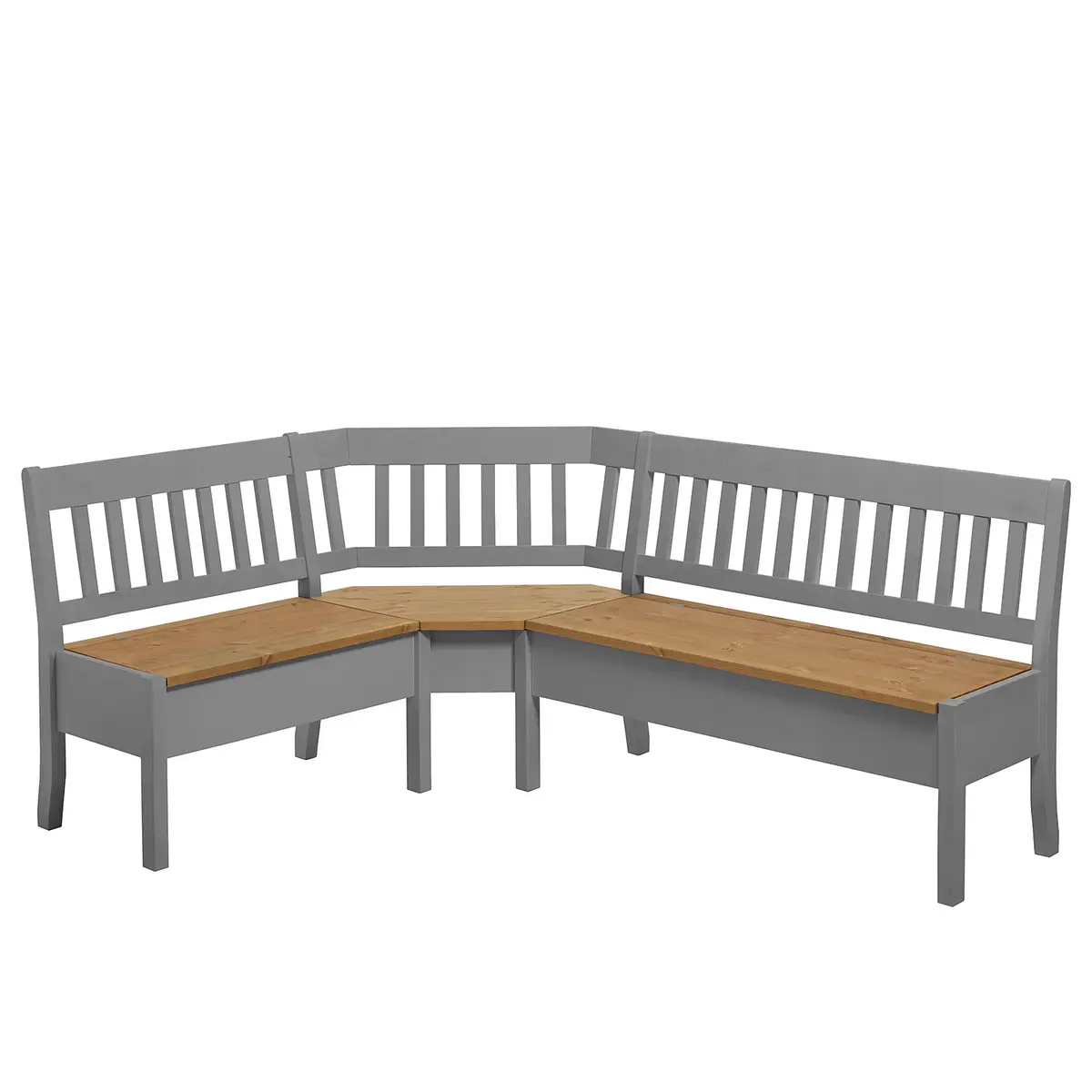 Eckbank Boston II 170cm Grau/Kiefer Laugenfarbig/Kiefer Grau