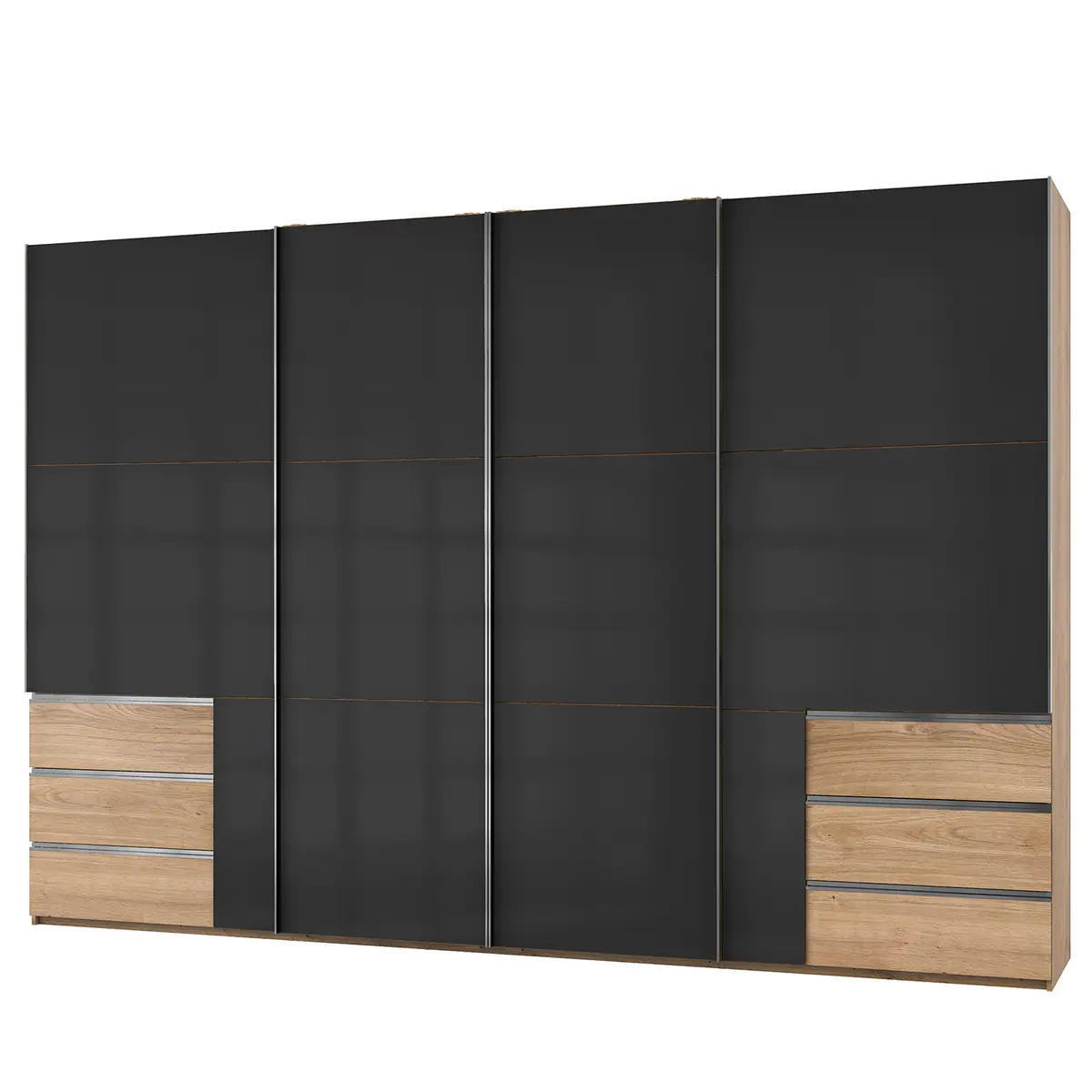 Schwebetürenschrank Level 36 C 350 x 236cm Hochglanz | Grau