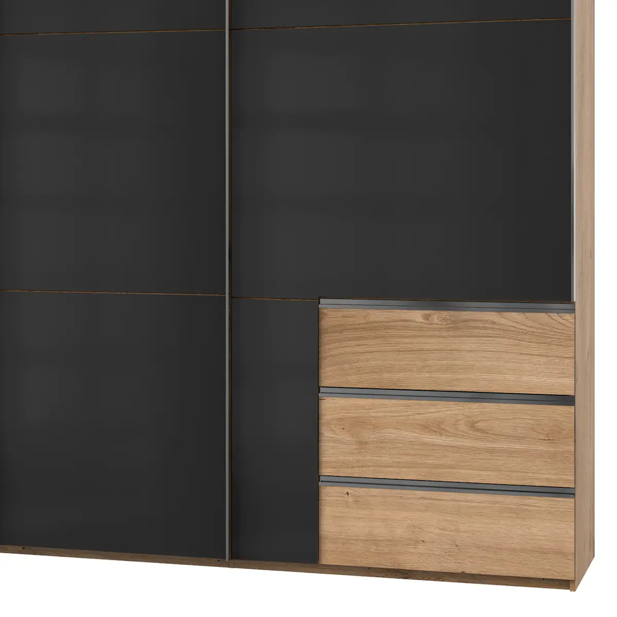Schwebetürenschrank Level 36 C 350 x 236cm Hochglanz | Grau