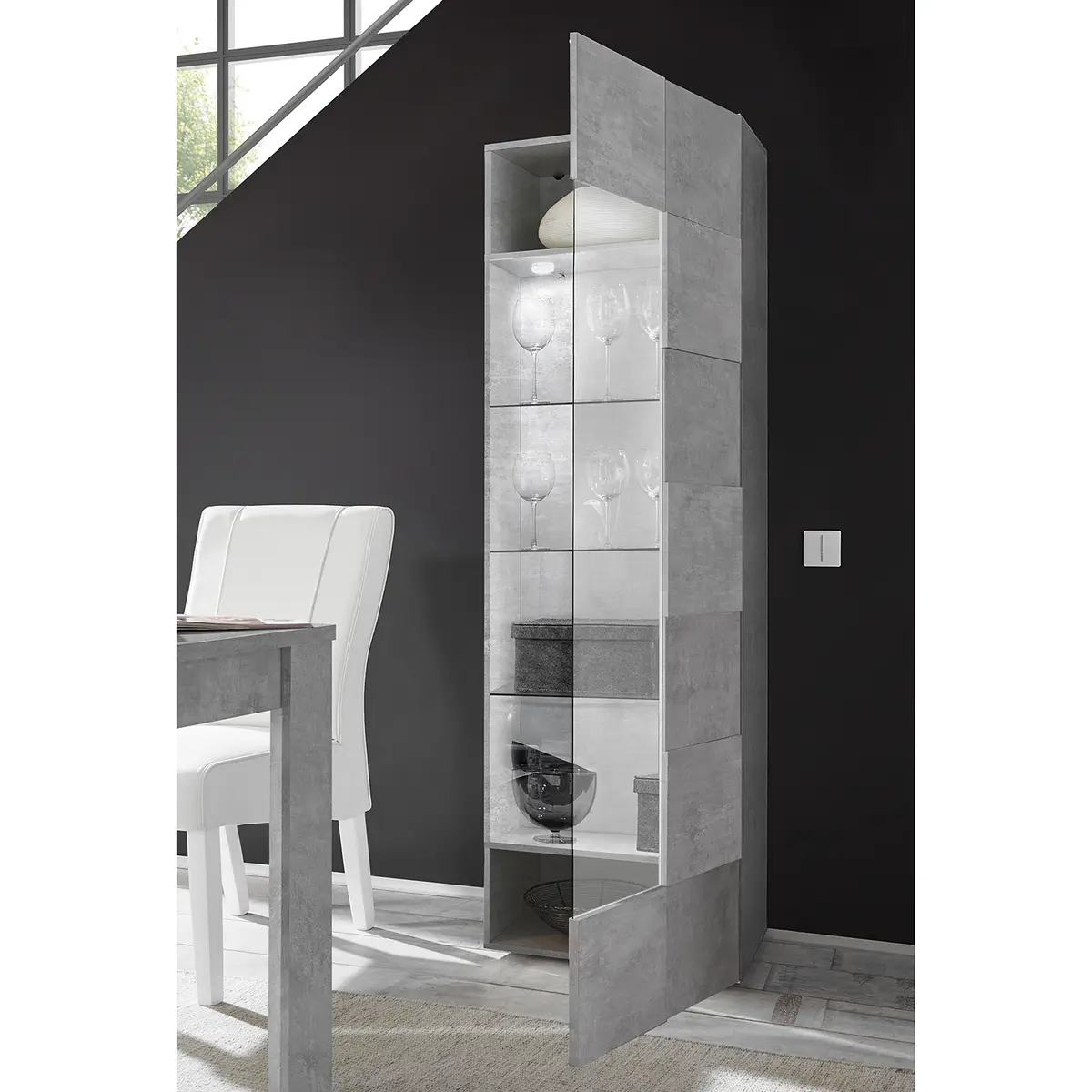 Standvitrine Dama | Grau