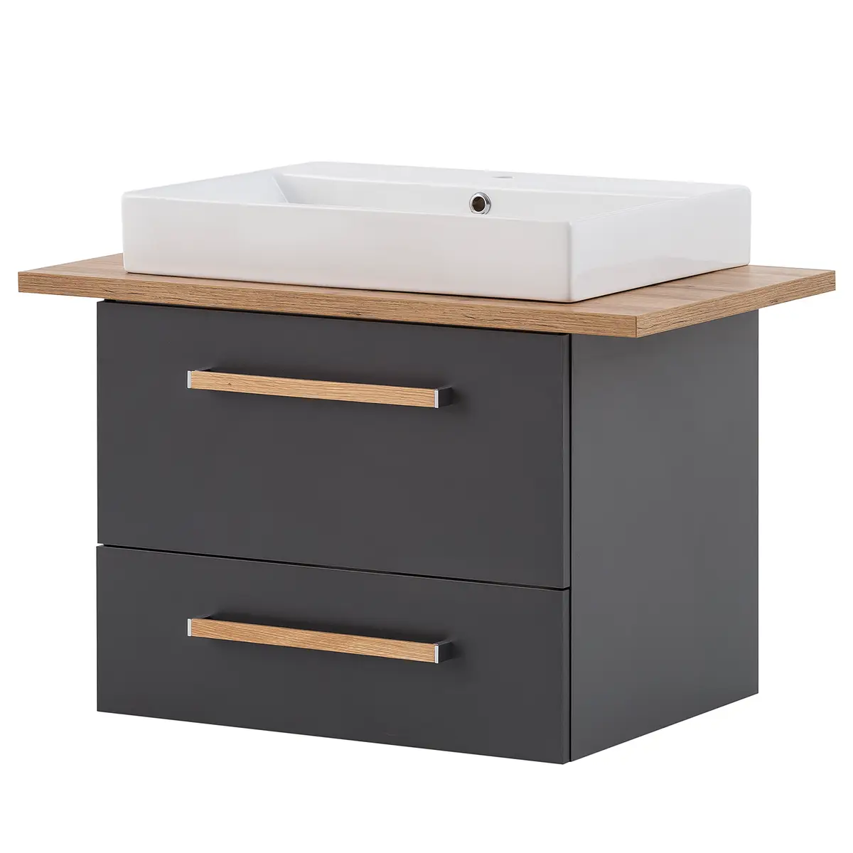 Waschtisch Duo 82cm Schwarz/Anthrazit | Schwarz