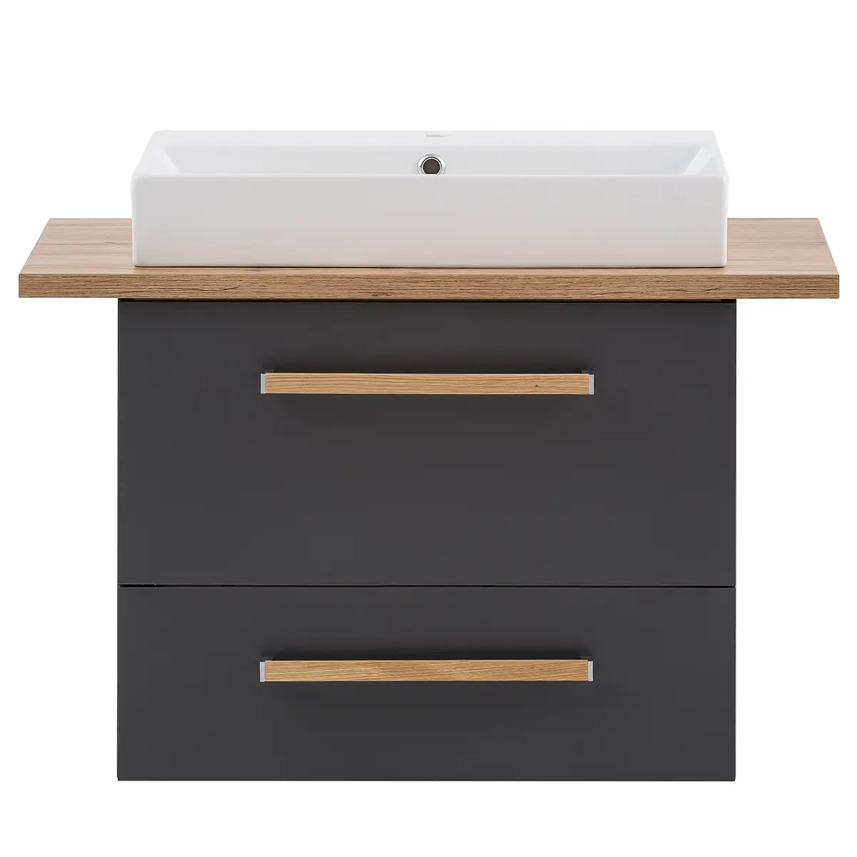 Waschtisch Duo 82cm Schwarz/Anthrazit | Schwarz